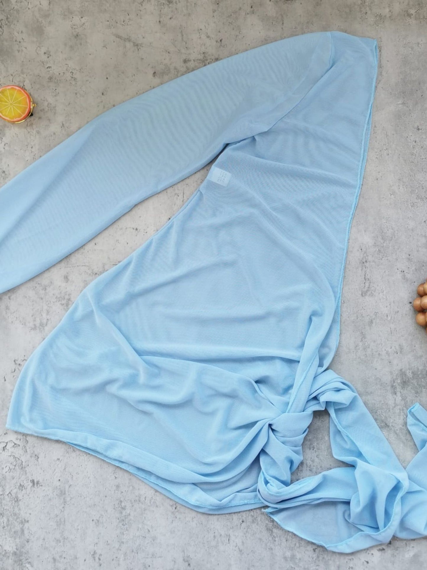 Crystal Blue Sheer Bikini and Sarong Set