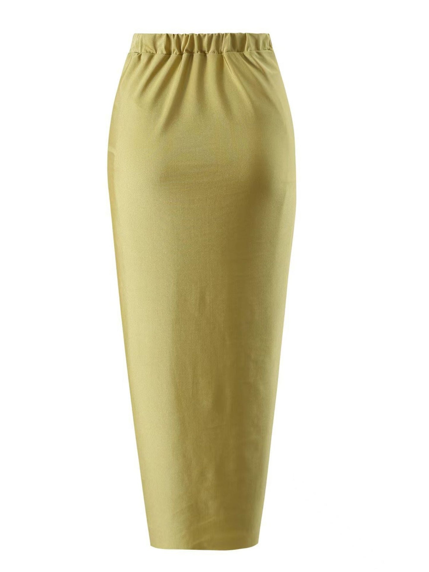 Gold 3-Piece Bikini Set With High-Waist Bottom & Draped Sarong