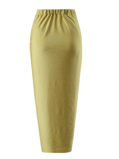 Gold 3-Piece Bikini Set With High-Waist Bottom & Draped Sarong