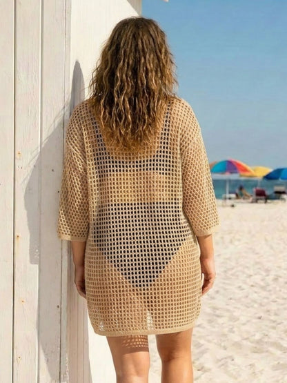 Fishnet Mesh Resort Duster Jacket
