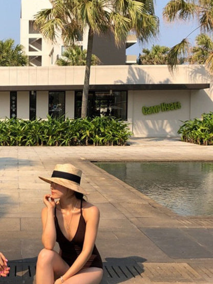 Coco Brown One Piece Swimsuit For Women