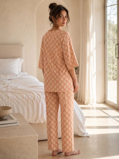 Beige Cotton Sleepwear