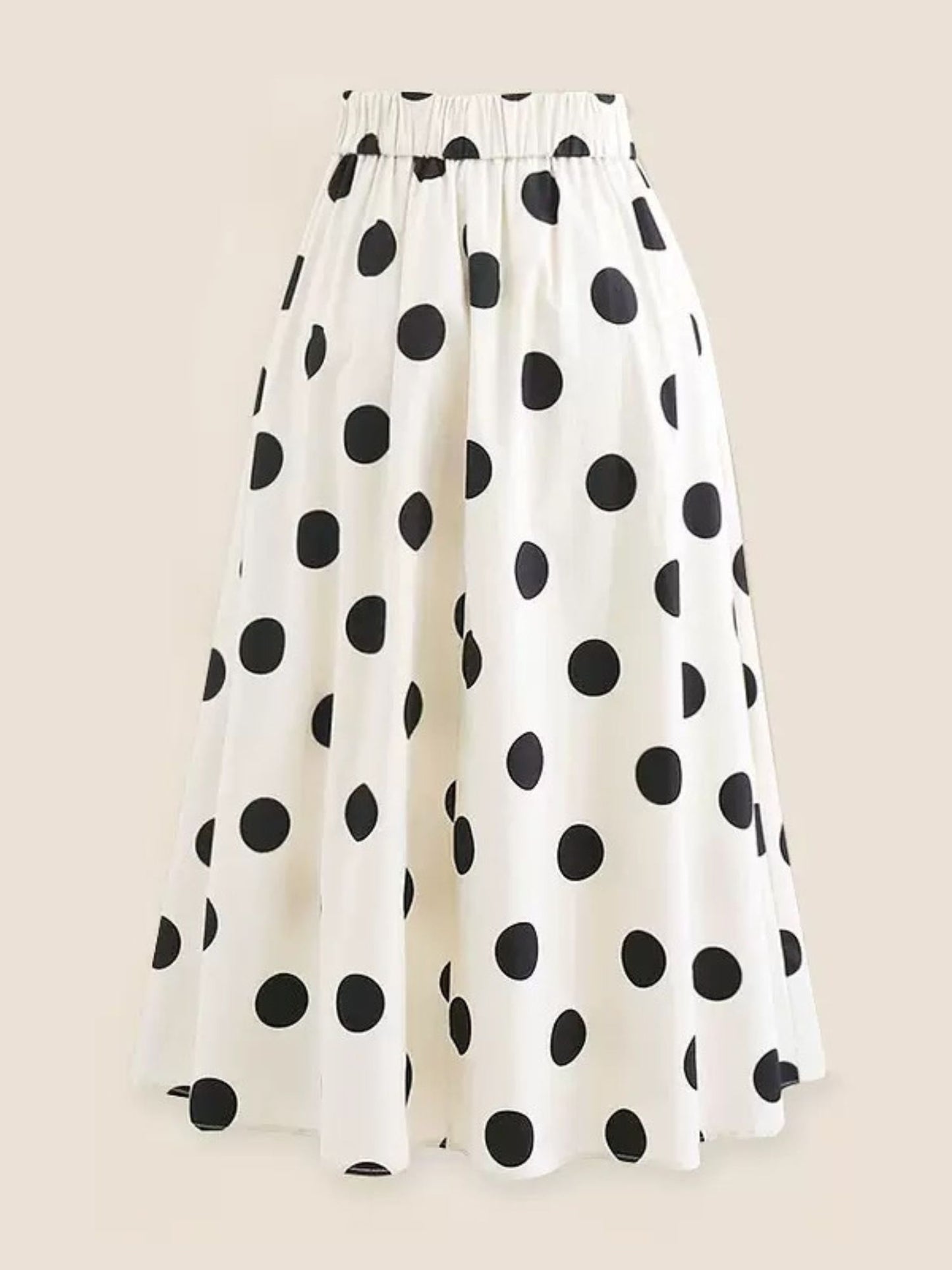 Black & White Bow One-Piece Swimsuit With Polka Dot Midi Sarong Skirt
